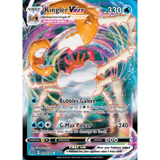 Kingler VMAX Ultra Rare 029/172 Pokemon Card Game Brilliant Stars
