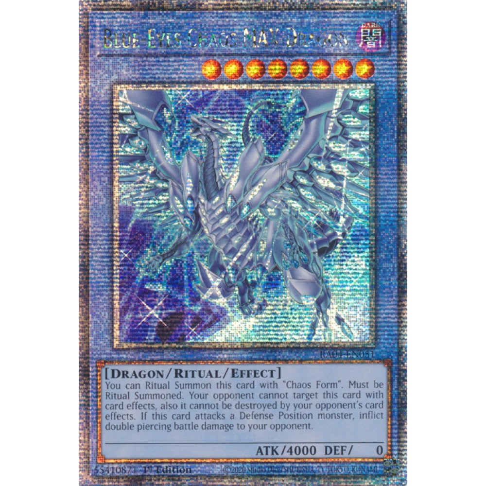 Blue-Eyes Chaos MAX Dragon RA04-EN051 QCR Quarter Century Secret Rare Yu-Gi-Oh Quarter Century Stampede in Art