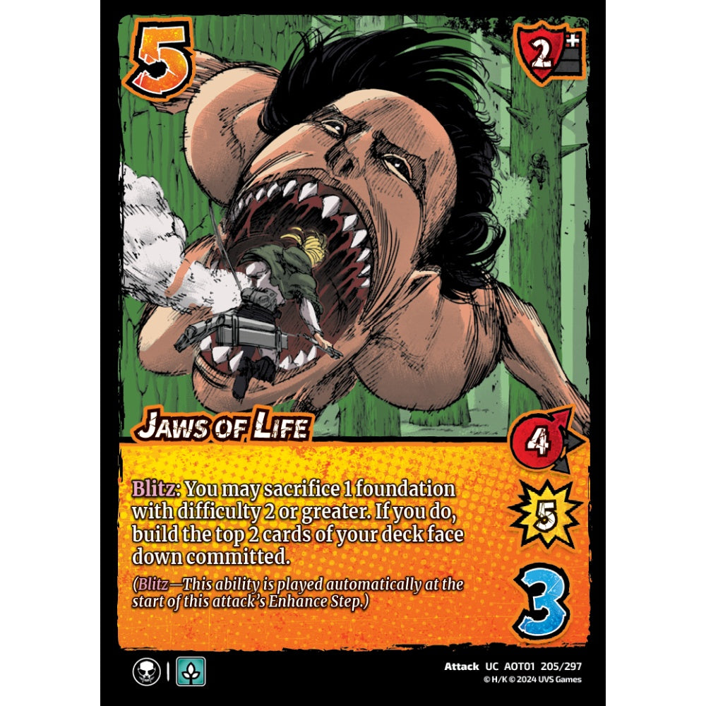 Jaws of Life, 205/297, UC, UniVersus, Attack on Titan: Battle for Humanity