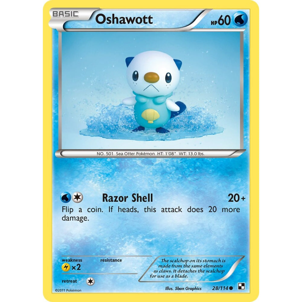 Oshawott Common 28/114 Pokemon Card Game Black & White