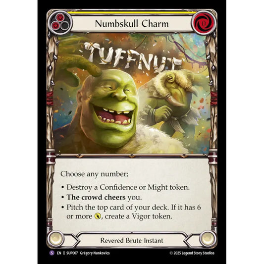 Numbskull Charm SUP007 Super-Rare Flesh & Blood Trading Card Game Super Slam in Regular Art