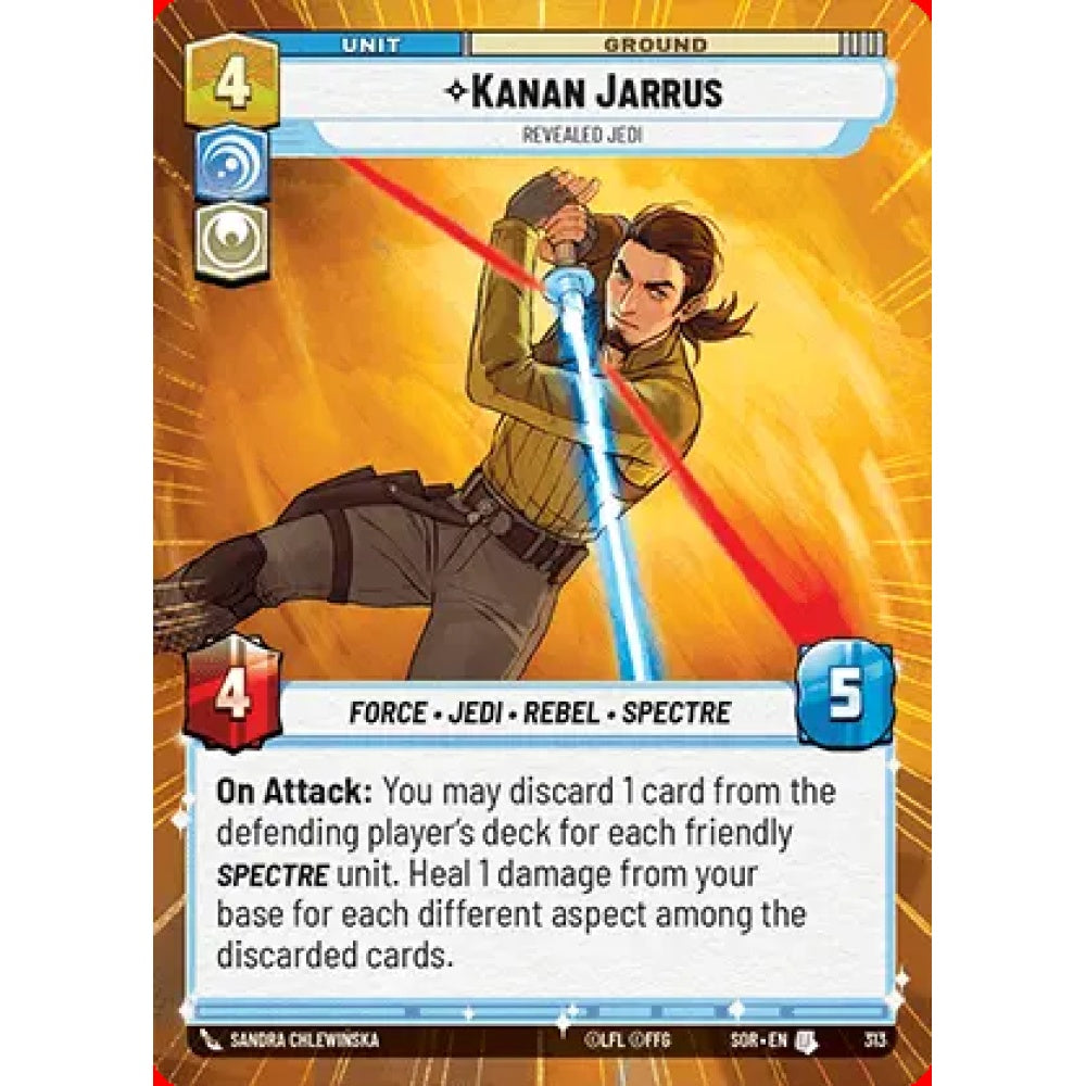 Kanan Jarrus, 313, U, Star Wars Unlimited, Sparks Of Rebellion