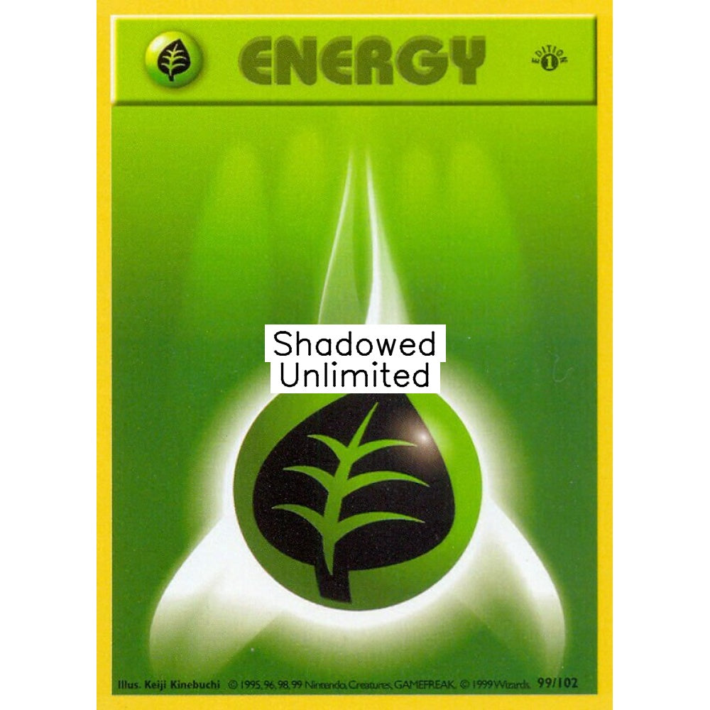 Grass Energy Fixed 99/102 Pokemon Card Game Base Set