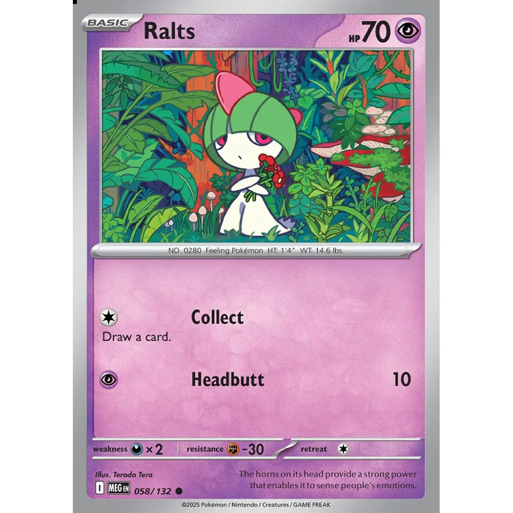 Ralts Common 058/132 Pokemon Card Game Mega Evolution