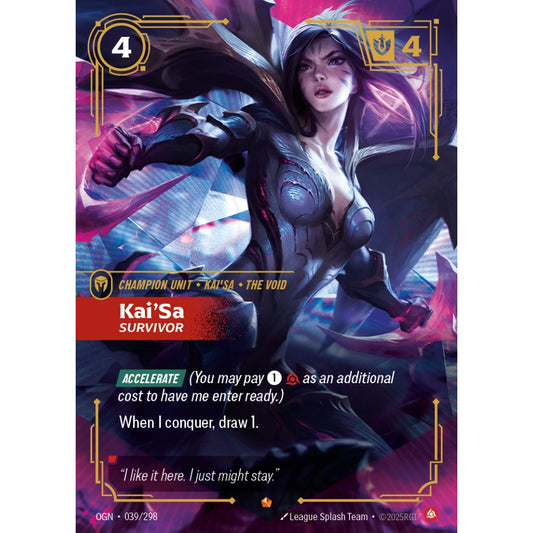 Kai'Sa, Survivor OGN-039/298 Riftbound Card Game Origins Epic