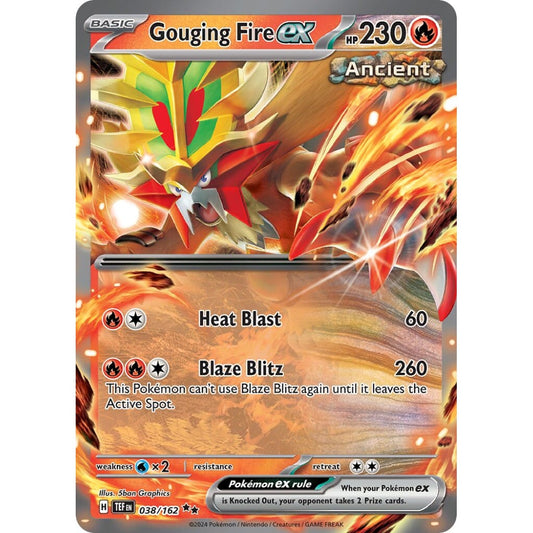 Gouging Fire ex Double Rare 038/162 Pokemon Card Game Temporal Forces