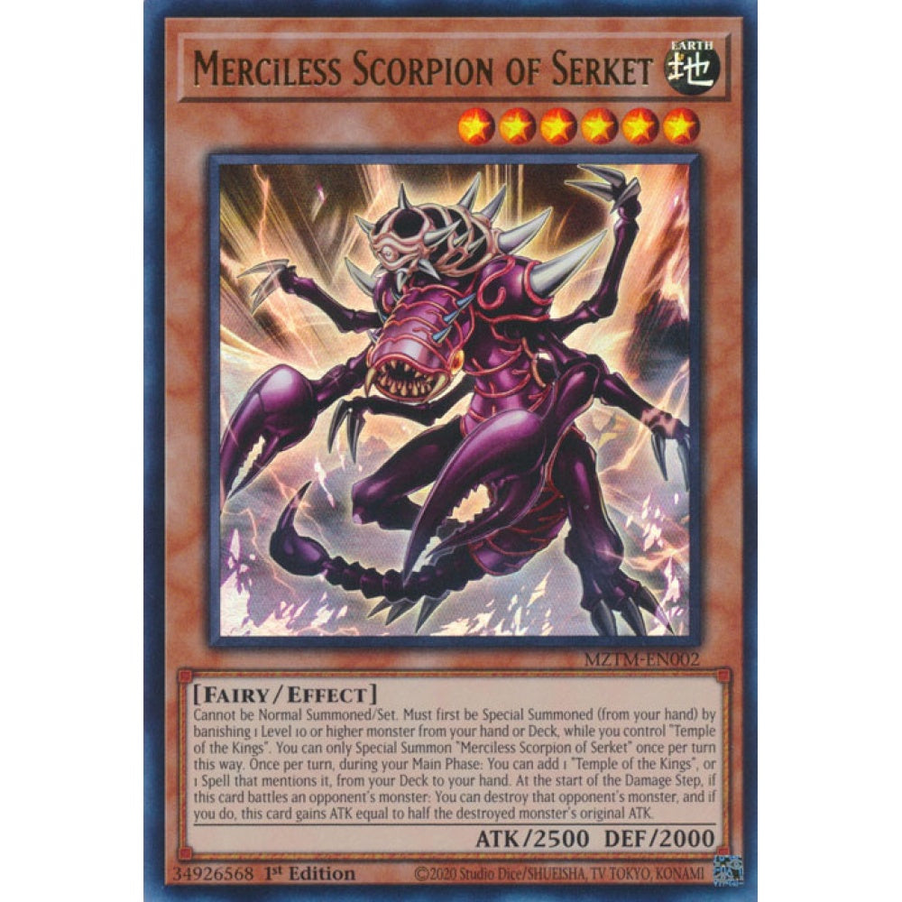 Merciless Scorpion of Serket MZTM-EN002 Collector's Rare Collector's Rare Yu-Gi-Oh Maze of the Master in Art