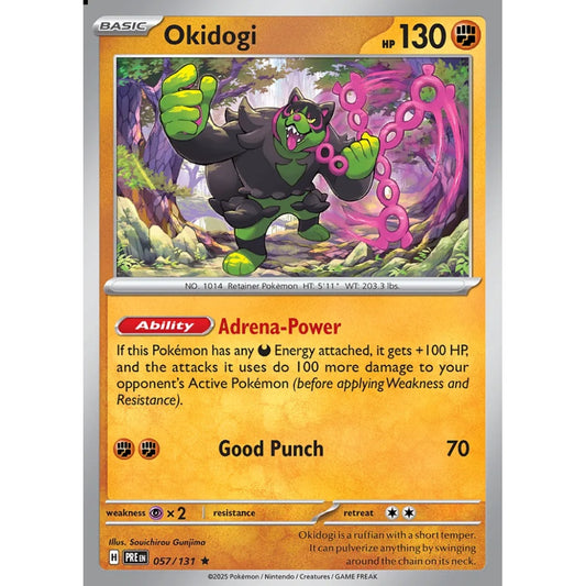 Okidogi Rare 057/131 Pokemon Card Game Prismatic Evolutions