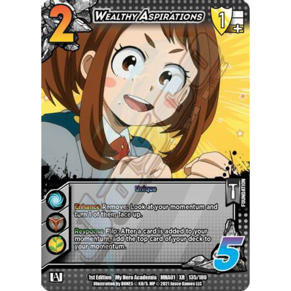 Wealthy Aspirations, 135/180, XR, UniVersus, MHA01 My Hero Academia