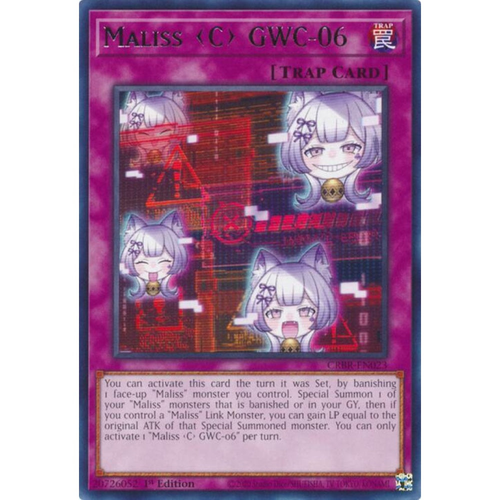 Maliss C GWC-06 CRBR-EN023 Rare Yu-Gi-Oh Crossover Breakers