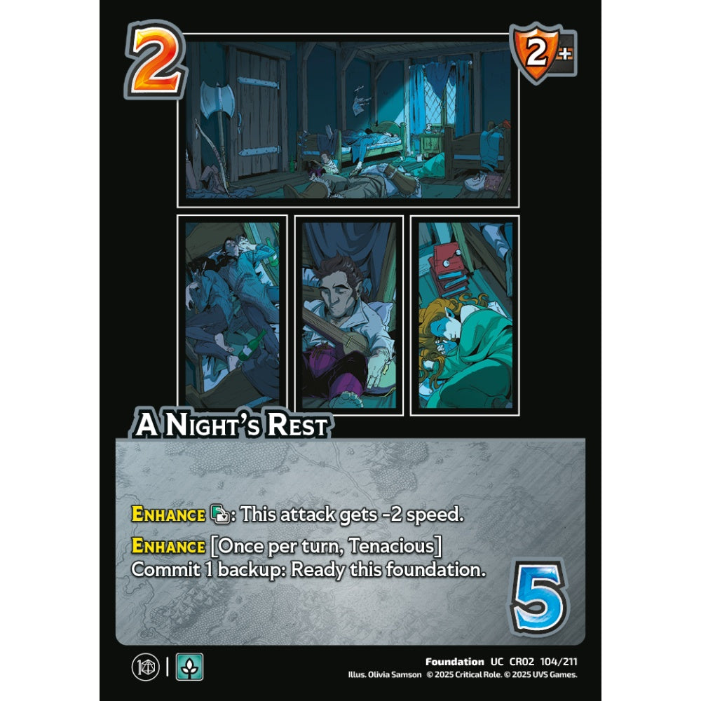 A Night’s Rest, 104/211, CR02, Universus, Critical Role: Heroes Of Exandria, Foundation, UC