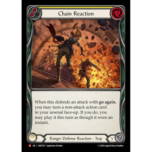 Chain Reaction HNT253-RF Majestic Flesh & Blood Trading Card Game The Hunted in Rainbow Foil Art