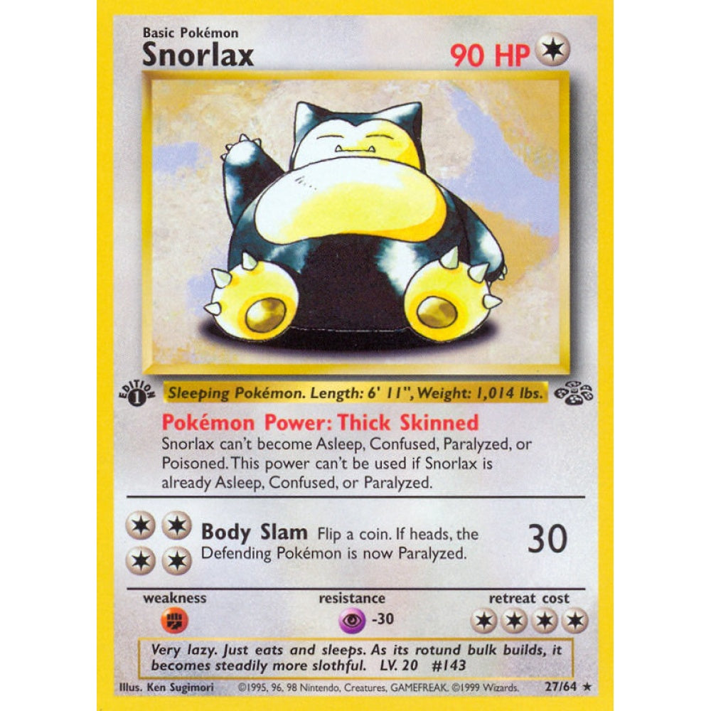 Snorlax Rare 27/64 Pokemon Card Game Jungle