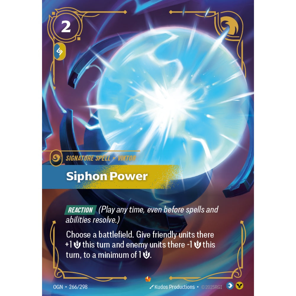 Siphon Power OGN-266/298 Riftbound Card Game Origins Epic