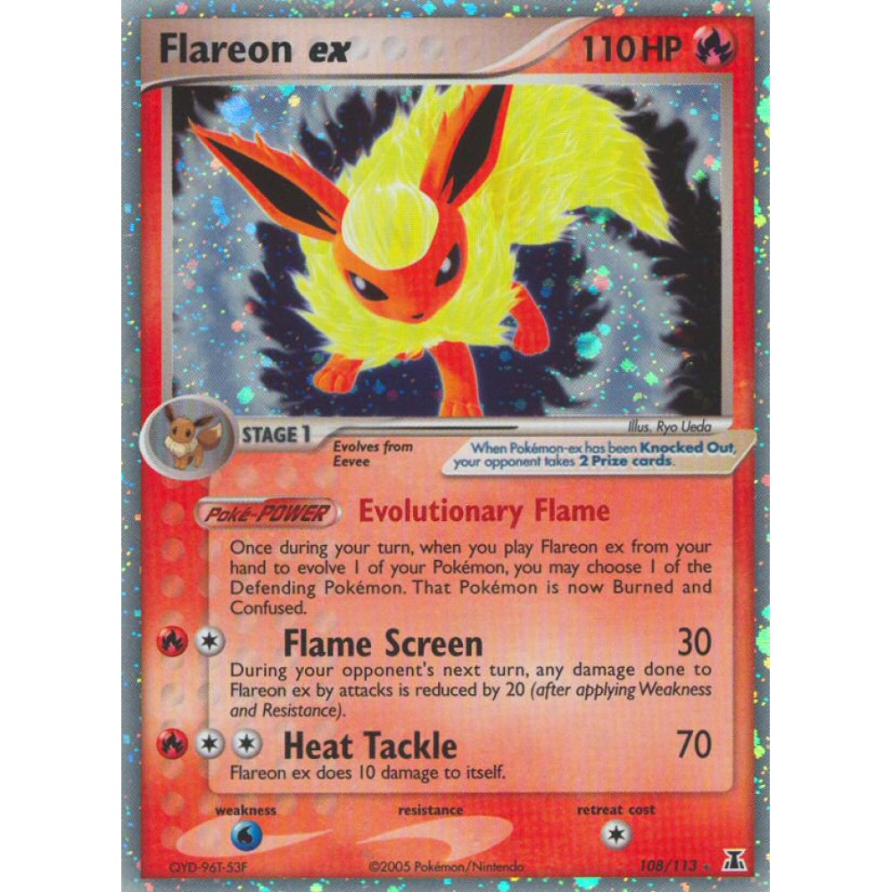 Flareon ex Full Art 108/113 Pokemon Card Game Delta Species