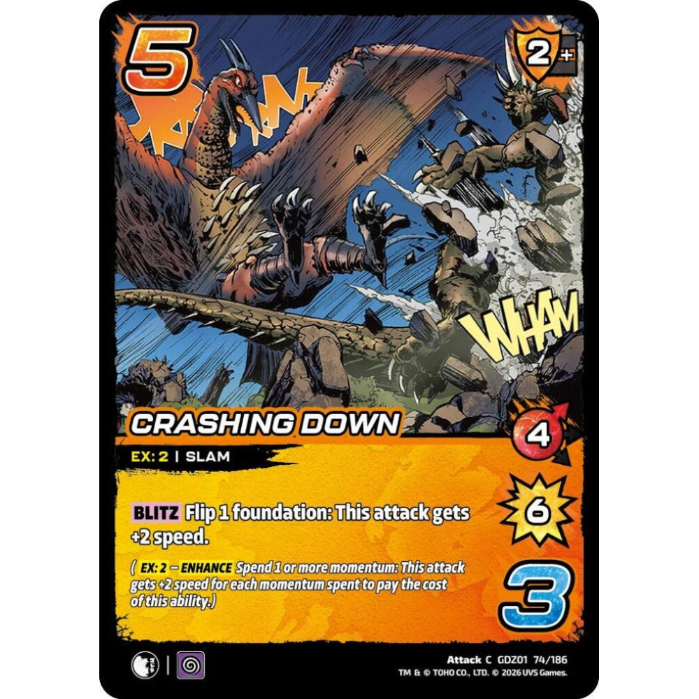 Crashing Down GDZ01 74/186 GDZ01 Universus Godzilla: Reign of Kaiju Attack C
