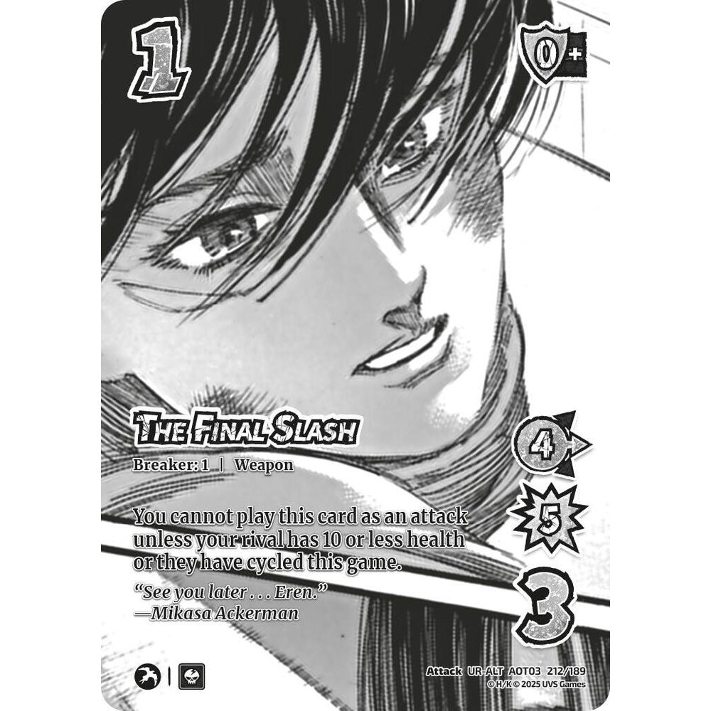 The Final Slash 212/189 AOT03 Universus Attack on Titan: Apocalypse Attack UR-ALT