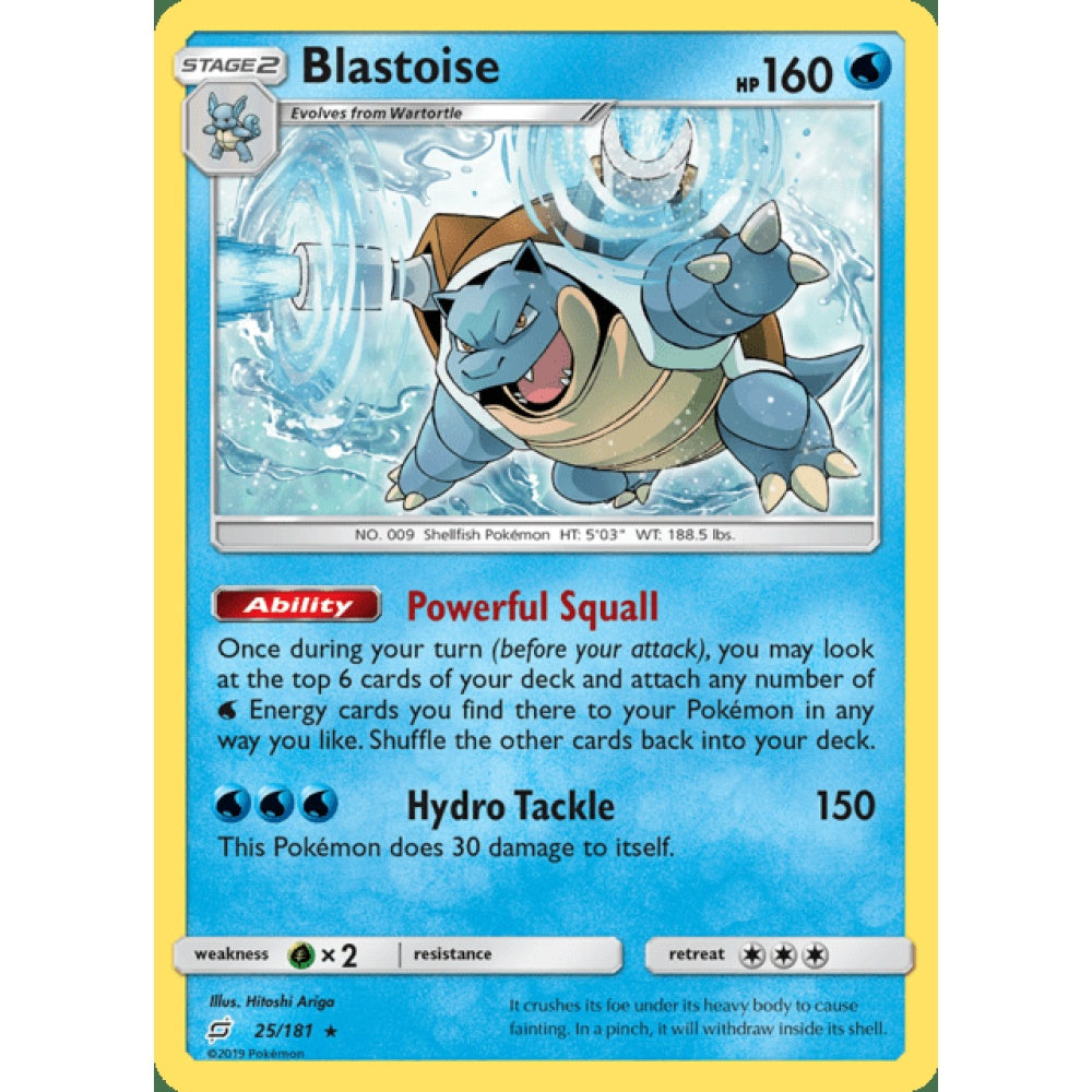 Blastoise Rare 25/181 Pokemon Card Game Team Up