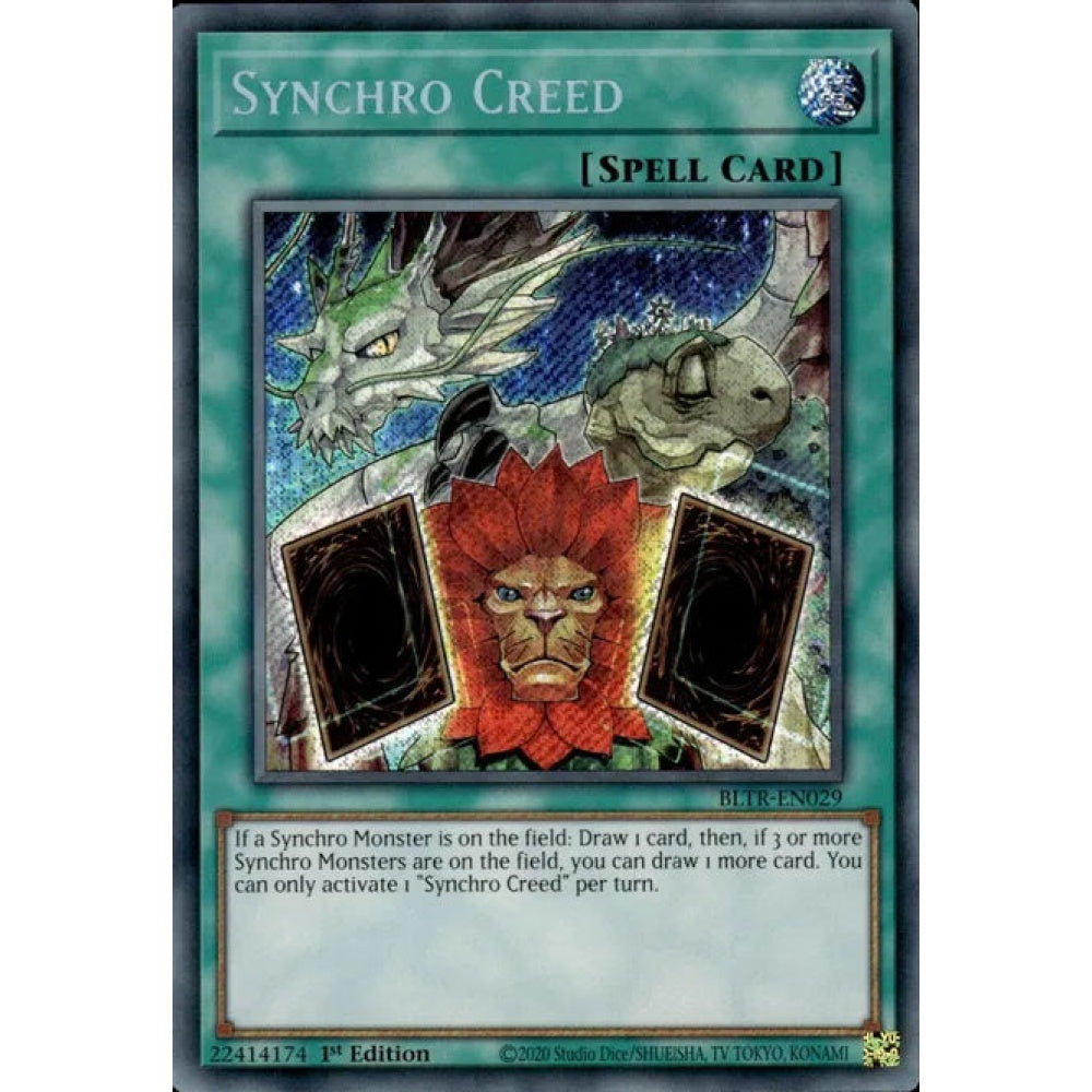 Synchro Creed, BLTR-EN029, Secret Rare, Yu-Gi-Oh!, Battles of Legend: Terminal Revenge