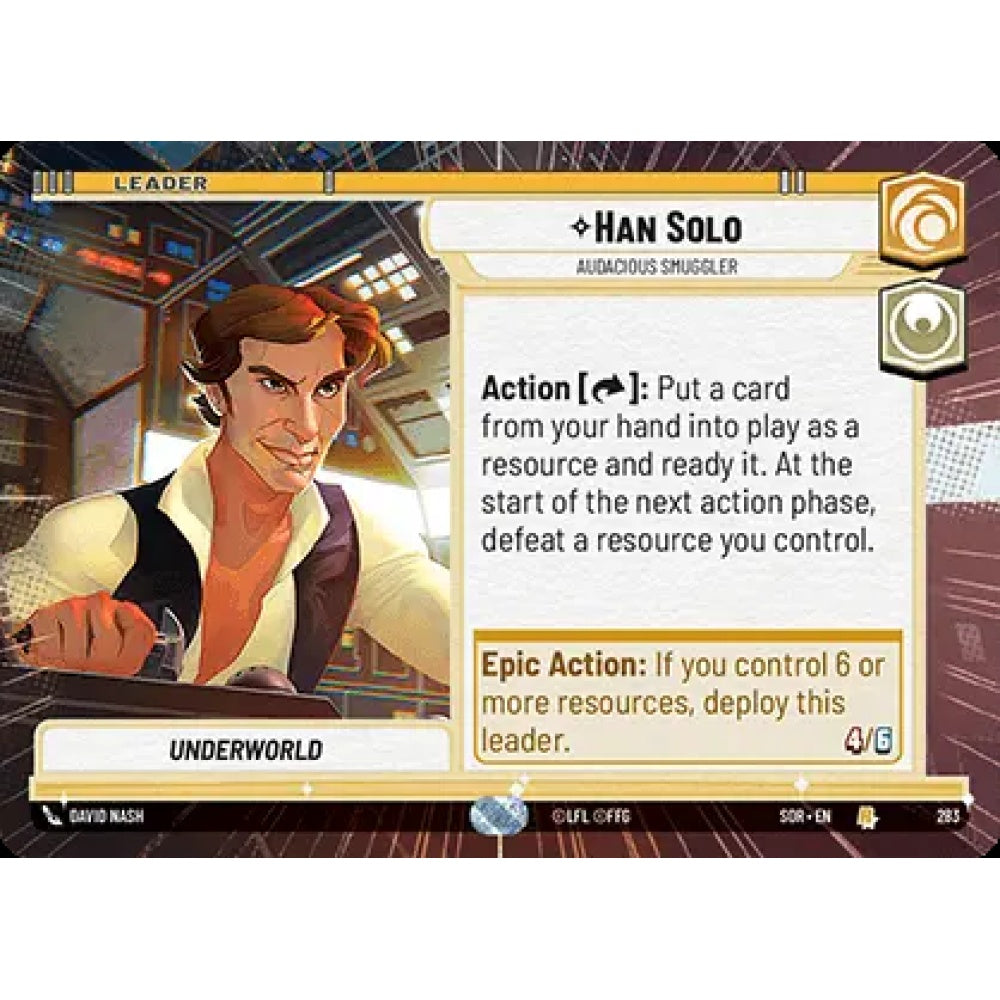 Han Solo, 283, R, Star Wars Unlimited, Sparks Of Rebellion