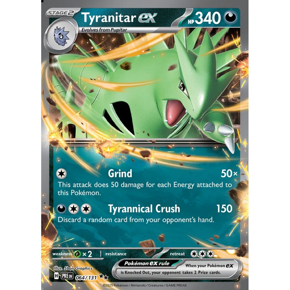 Tyranitar ex Double Rare 064/131 Pokemon Card Game Prismatic Evolutions