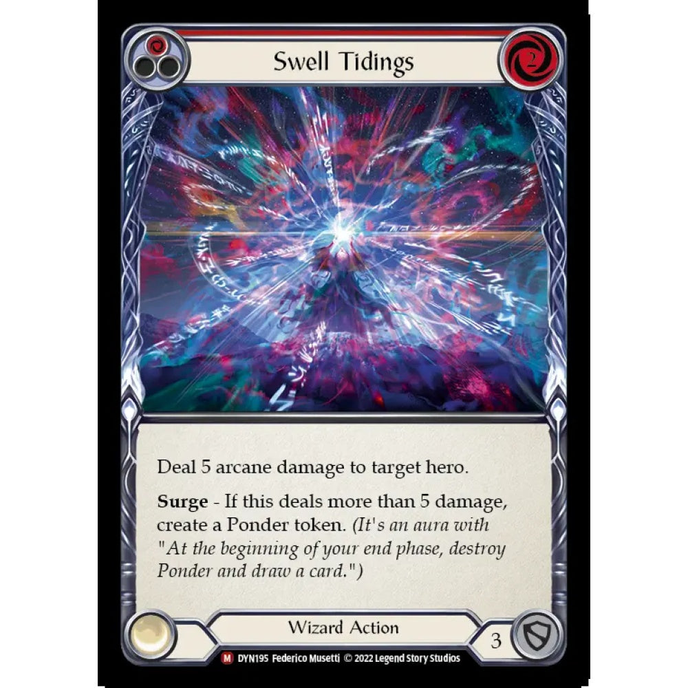 Swell Tidings DYN195-RF Majestic Flesh & Blood Trading Card Game Dynasty in Rainbow Foil Art