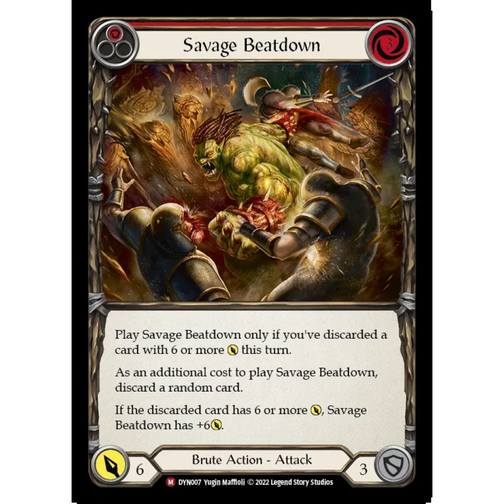 Savage Beatdown DYN007 Majestic Flesh & Blood Trading Card Game Dynasty in Regular Art