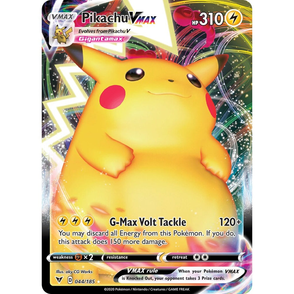 Pikachu VMAX Holo Rare VMAX 044/185 Pokemon Card Game Vivid Voltage