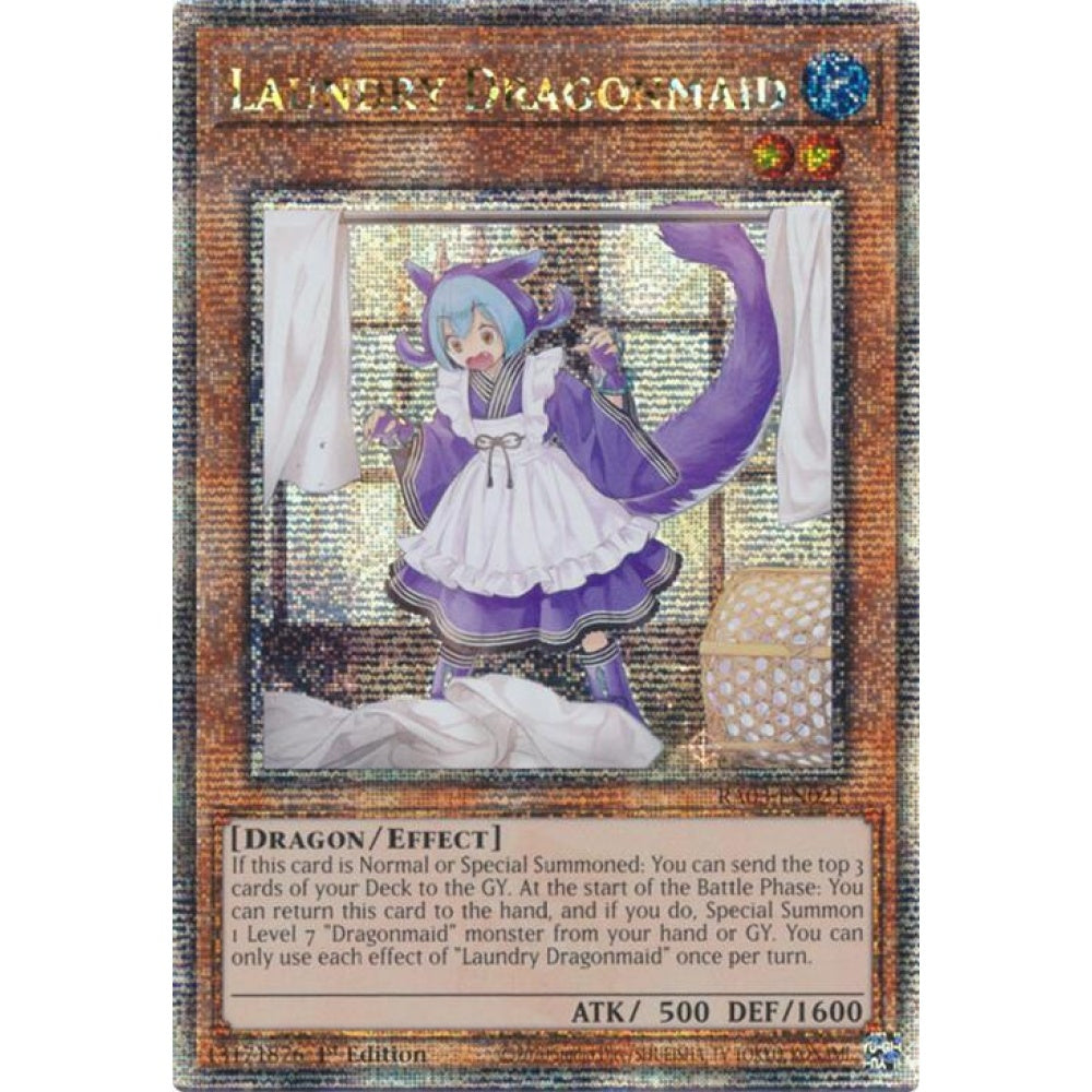 Laundry Dragonmaid (Quarter Century Secret Rare) RA03-EN021 QCR Yu-Gi-Oh Quarter Century Bonanza