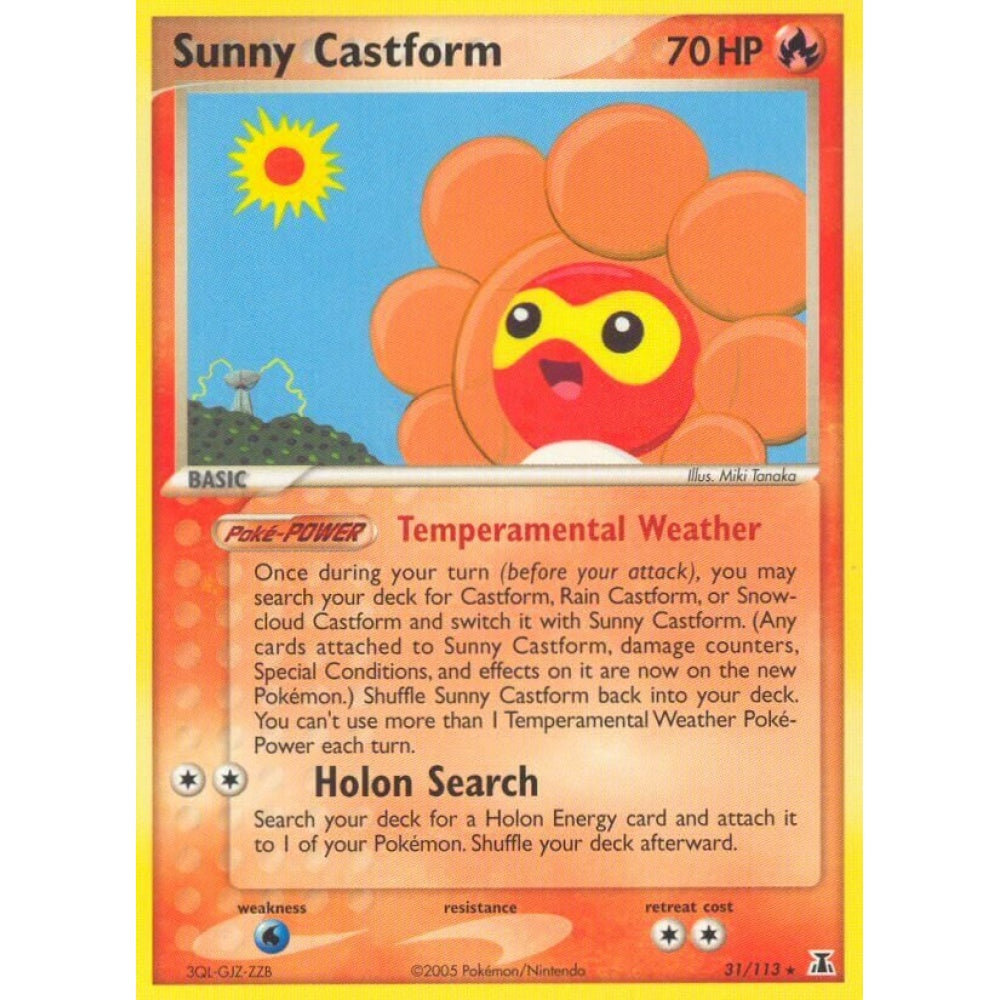 Sunny Castform Rare 31/113 Pokemon Card Game EX Delta Species