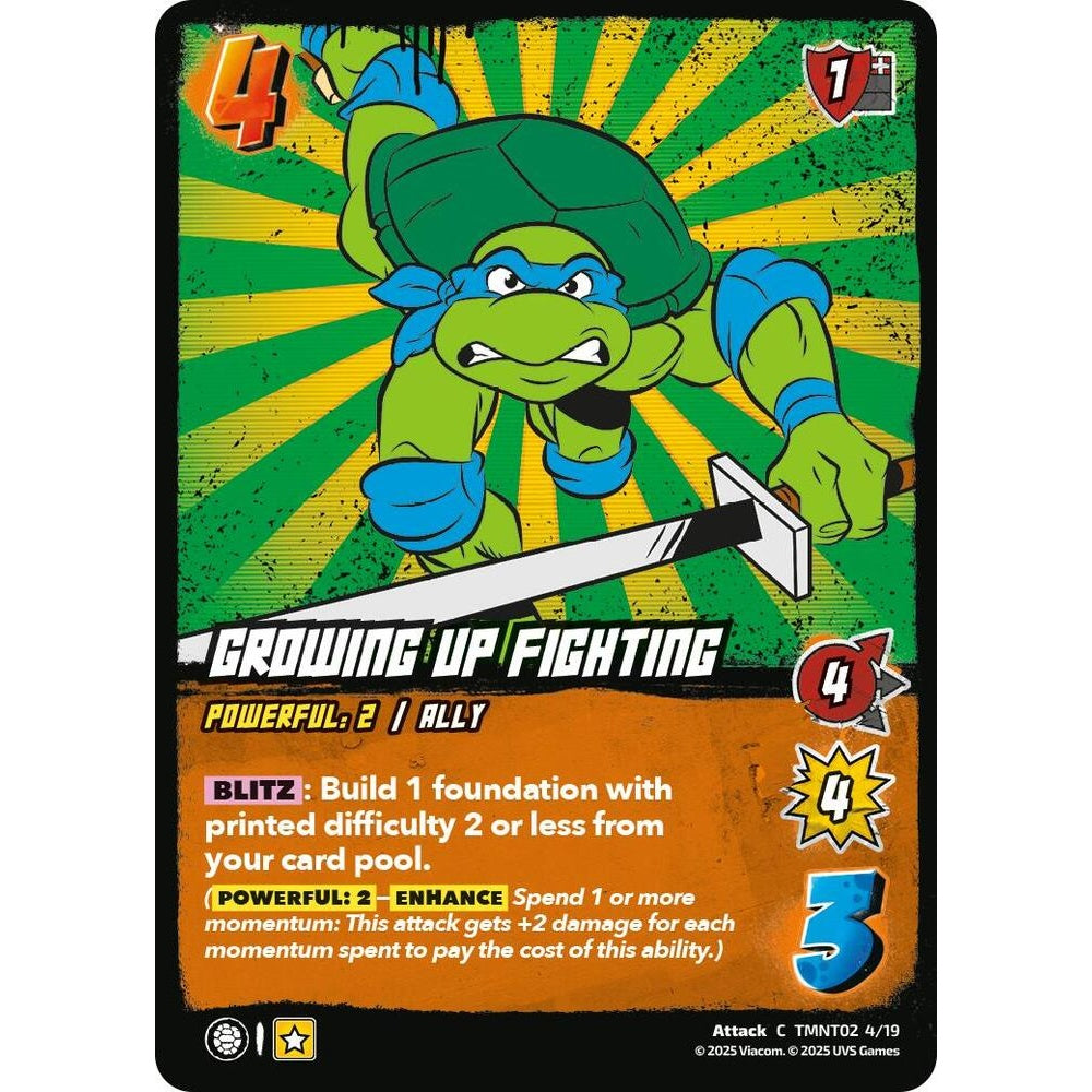 Growing Up Fighting 4/19 TMNT02 Universus Teenage Mutant Ninja Turtles Starter Deck Attack C