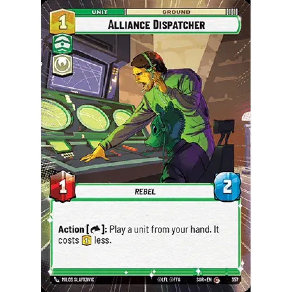 Alliance Dispatcher, 357, C, Star Wars Unlimited, Sparks Of Rebellion