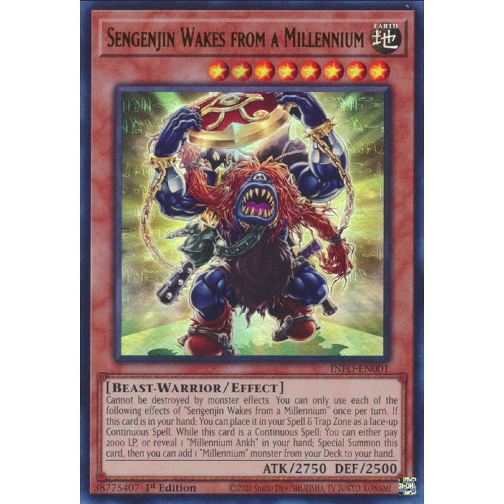 Sengenjin Wakes from a Millennium, INFO-EN001, Ultra Rare, Yu-Gi-Oh!, The Infinite Forbidden
