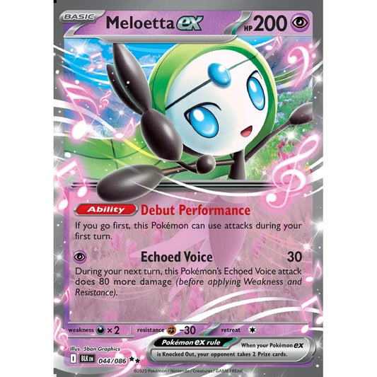 Meloetta ex Double Rare 044/086 Pokemon Card Game Black Bolt