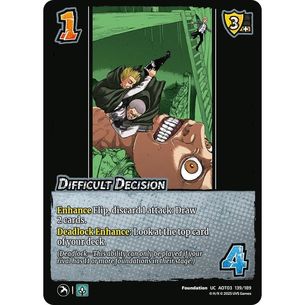 Difficult Decision 139/189 AOT03 Universus Attack on Titan: Apocalypse Foundation UC