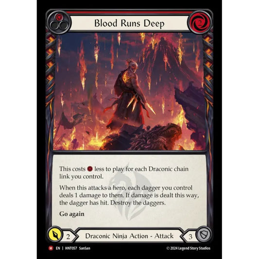 Blood Runs Deep HNT057-RF Majestic Flesh & Blood Trading Card Game The Hunted in Rainbow Foil Art