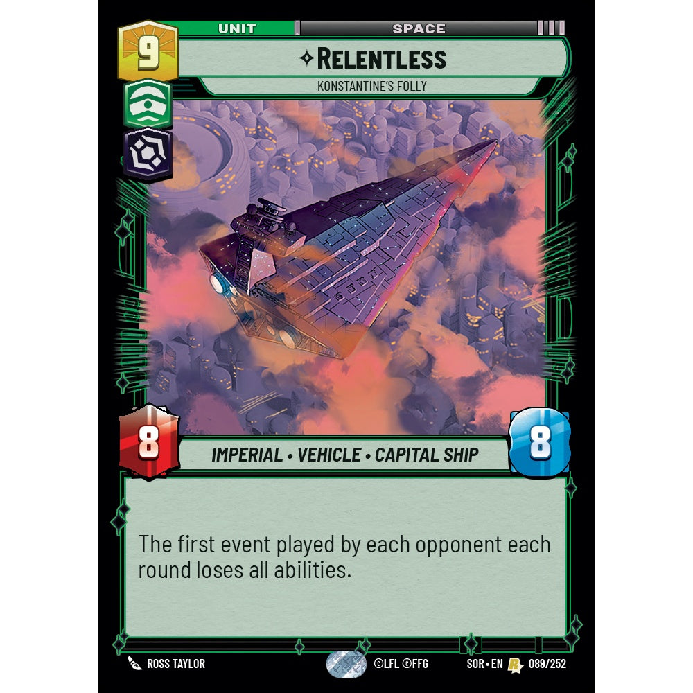 Relentless, 89, R, Star Wars Unlimited, Sparks Of Rebellion