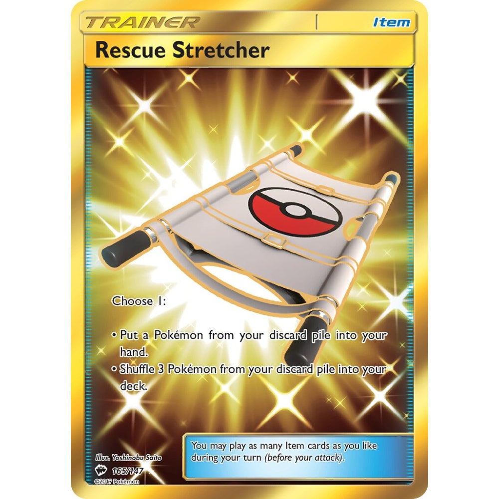 Rescue Stretcher Rare Secret 165/147 Pokemon Card Game Burning Shadows