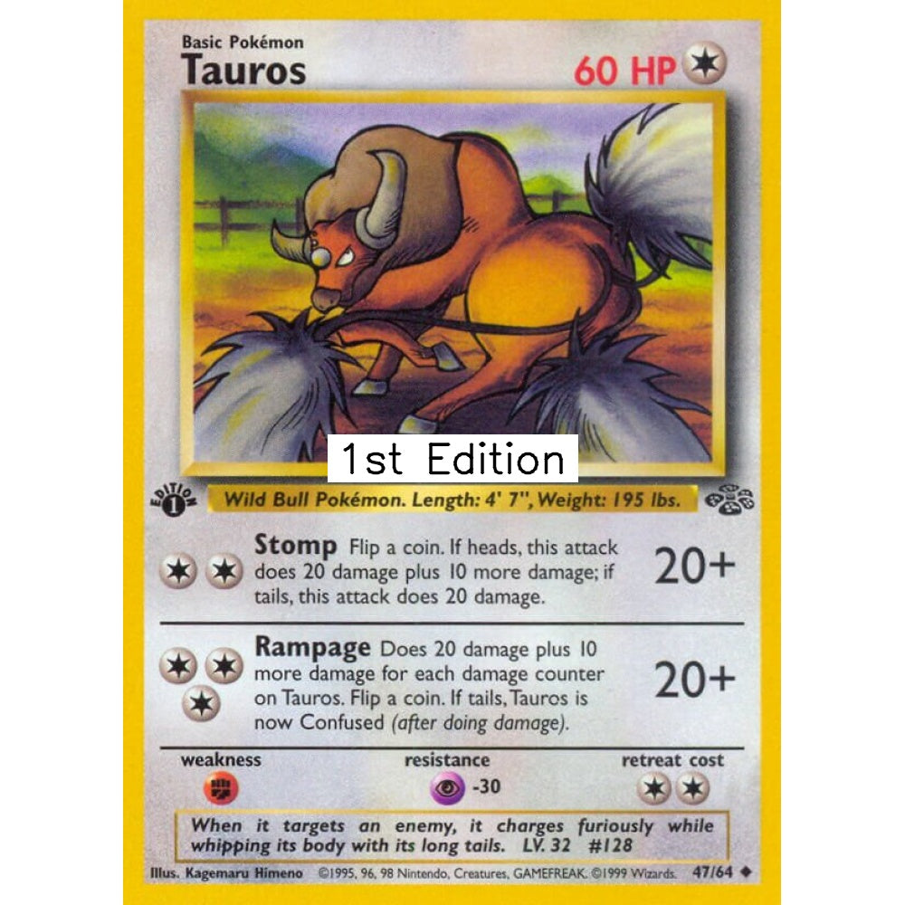 Tauros Uncommon 47/64 Pokemon Card Game Jungle