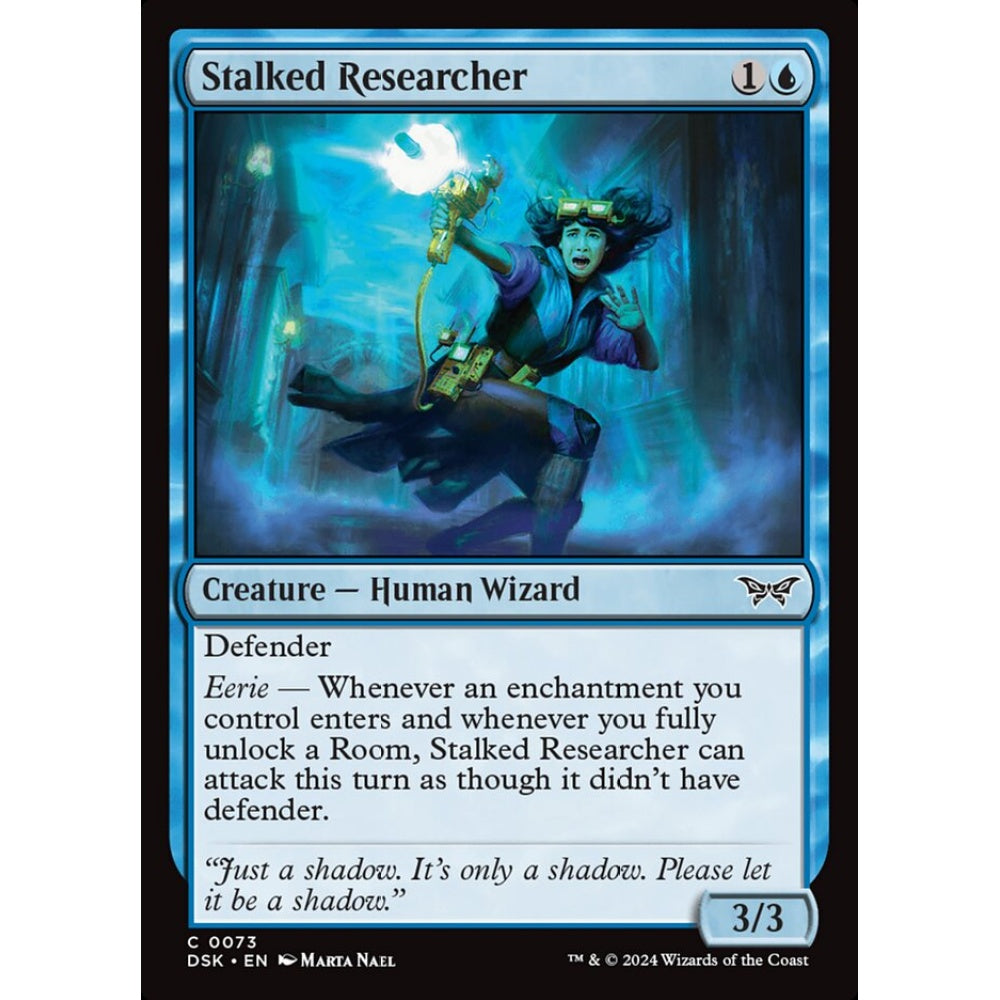 Stalked Researcher, 73, common, Magic: The Gathering, Duskmourn: House of Horror