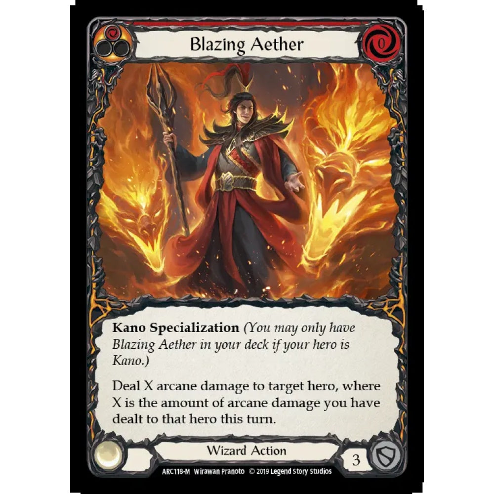 Blazing Aether ARC118 Majestic Flesh & Blood Trading Card Game Arcane Rising in Regular Art
