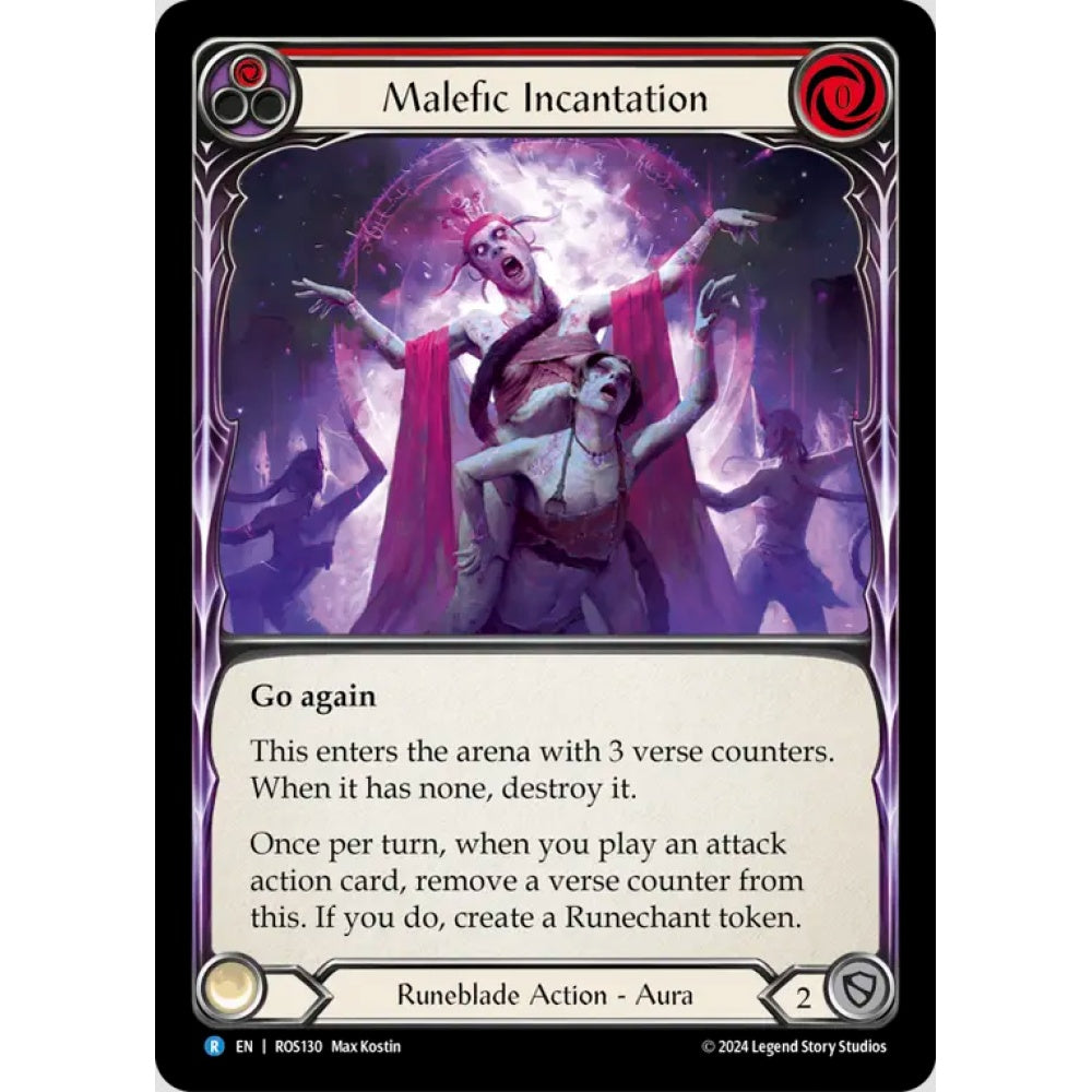 Malefic Incantation, Red), Rare, Flesh and Blood, Rosetta
