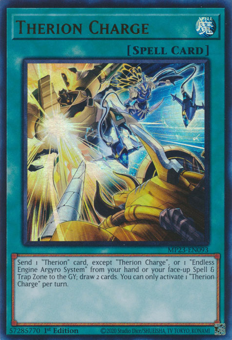 Therion Charge MP23-EN093 Ultra Ultra Rare Yu-Gi-Oh 25th Anniversary Tin: Dueling Heroes Mega Pack in Art