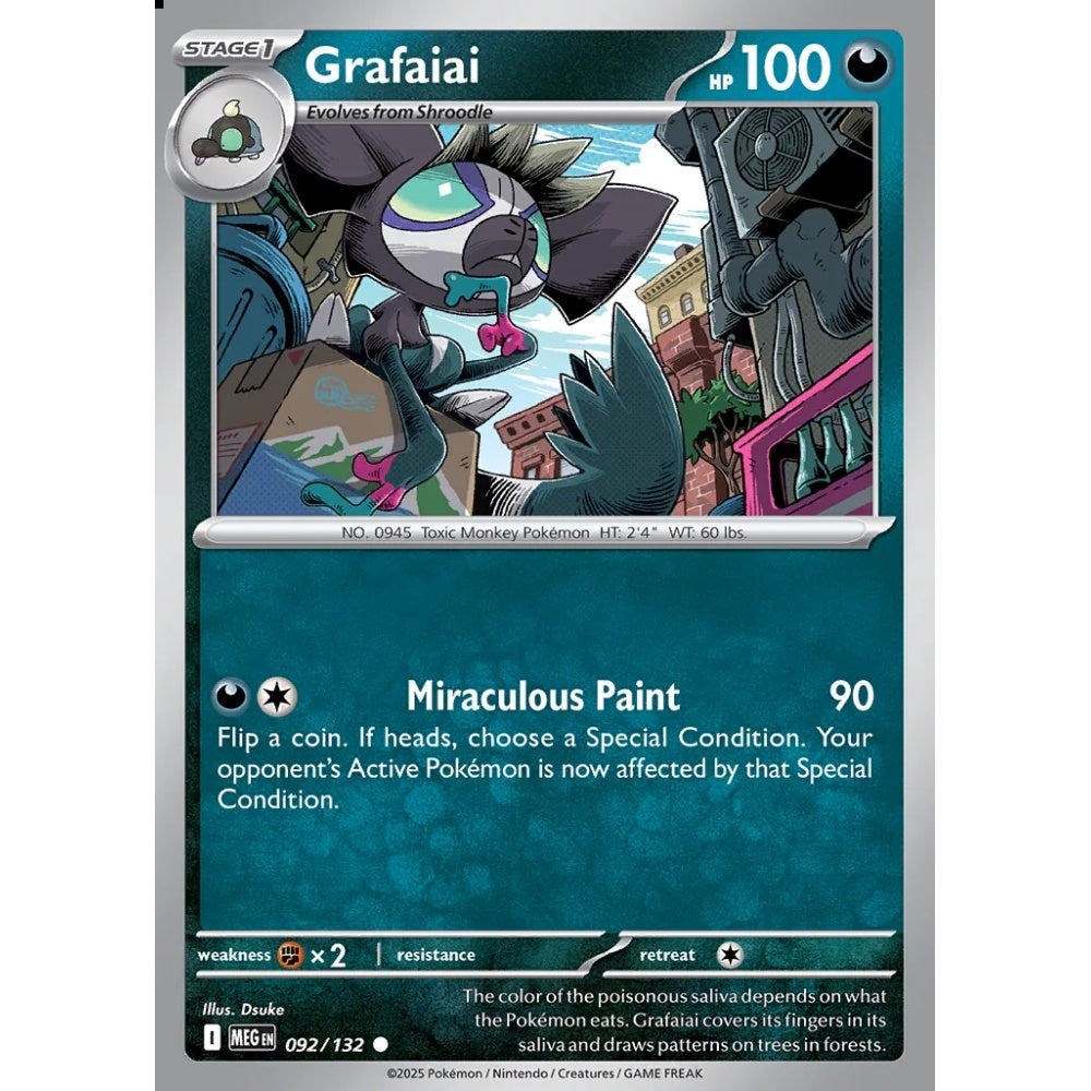 Grafaiai Common 092/132 Pokemon Card Game Mega Evolution