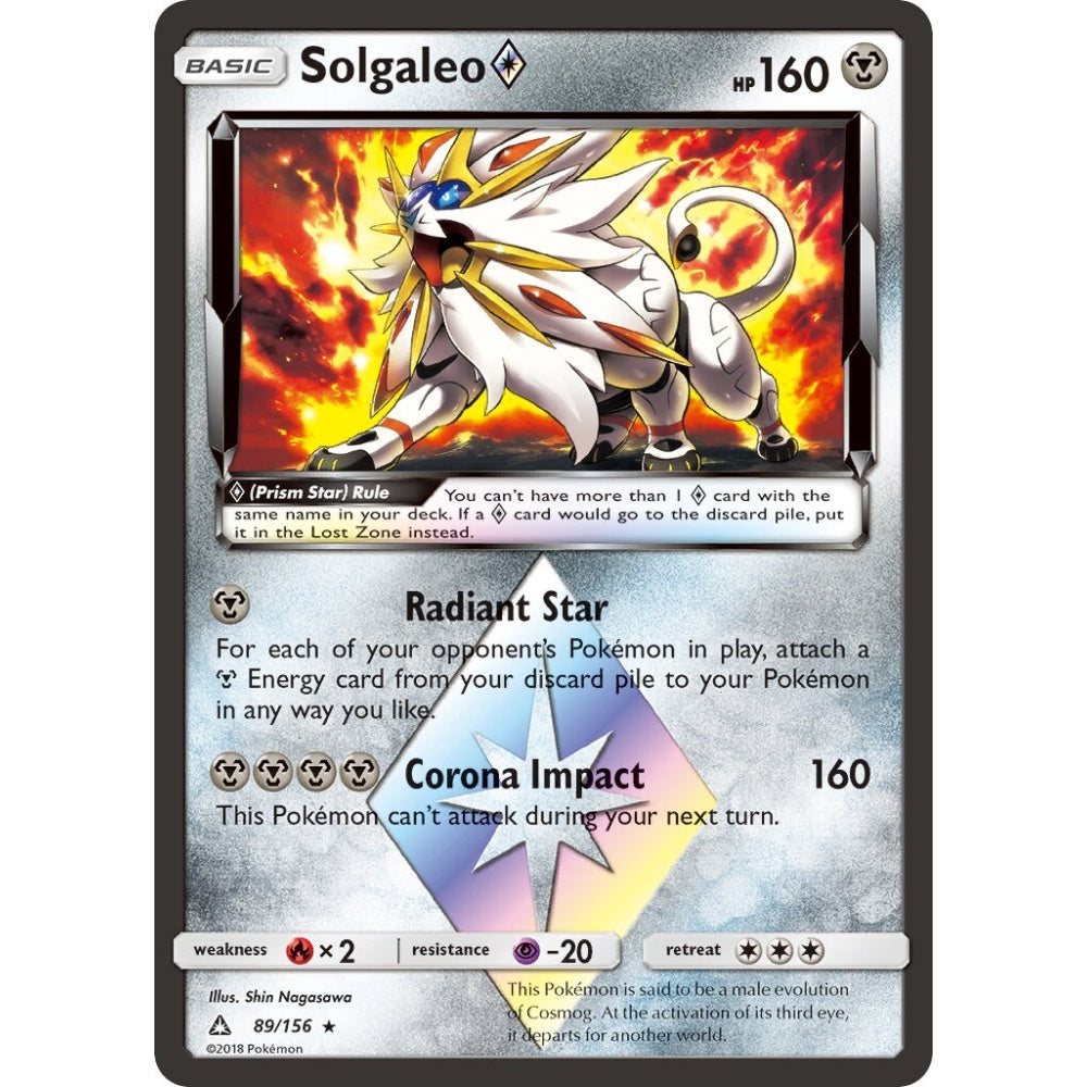 Solgaleo ◇ Rare Prism Star 89/156 Pokemon Card Game Ultra Prism