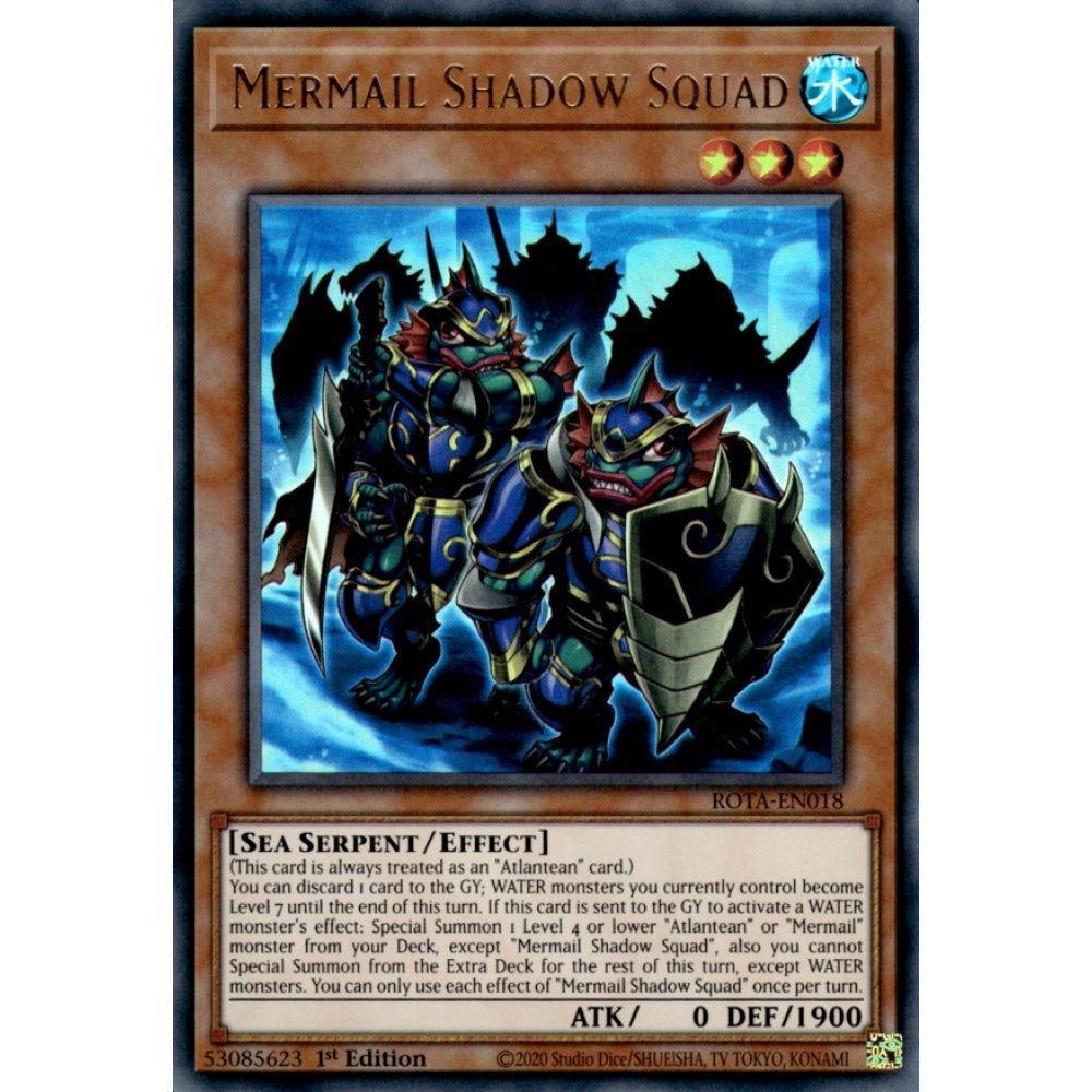 Mermail Shadow Squad ROTA-EN018 Ultra Ultra Rare Yu-Gi-Oh Rage of the Abyss in Art