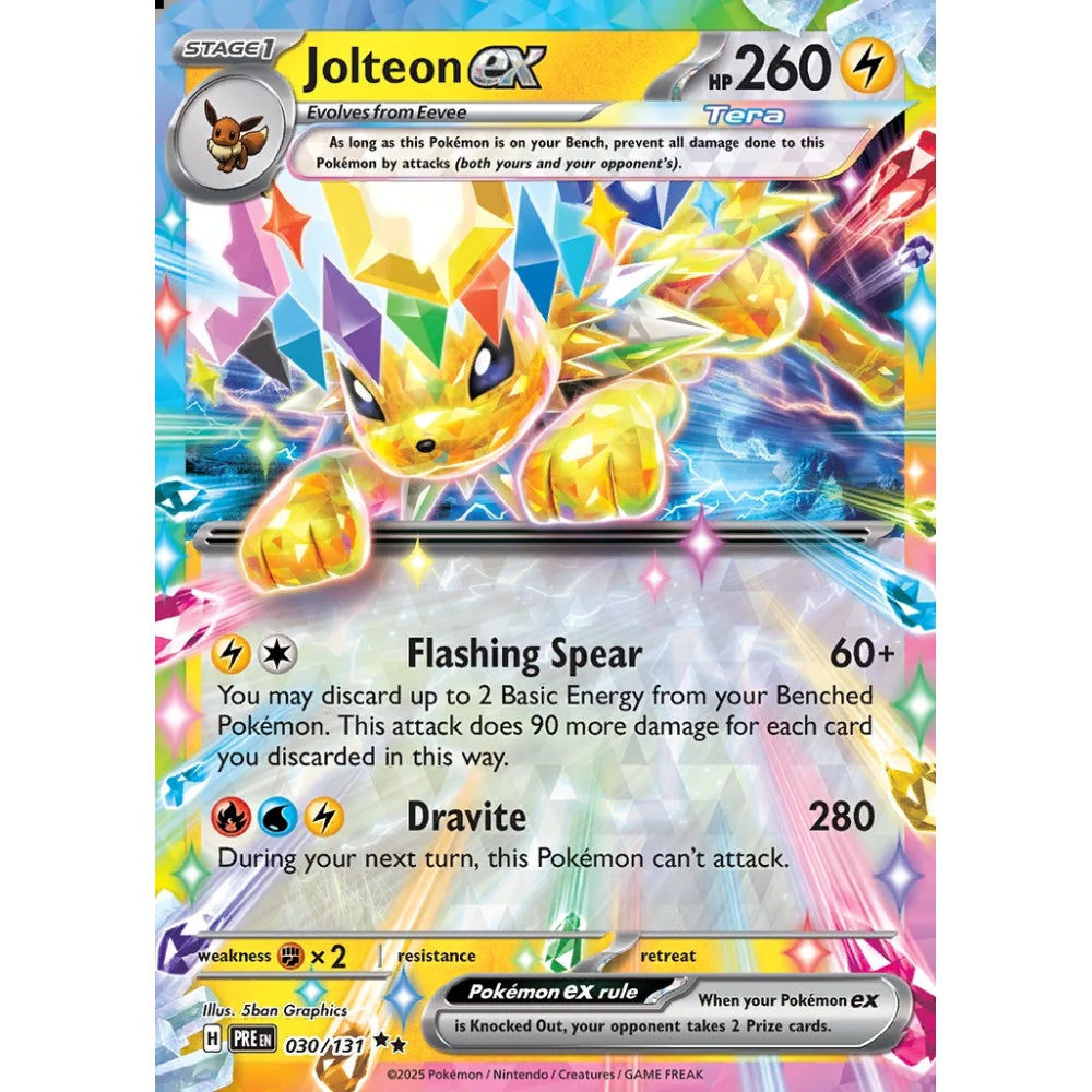 Jolteon ex Double Rare 030/131 Pokemon Card Game Prismatic Evolutions