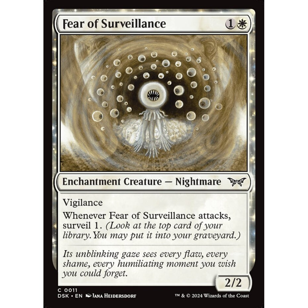 Fear of Surveillance, 11, common, Magic: The Gathering, Duskmourn: House of Horror