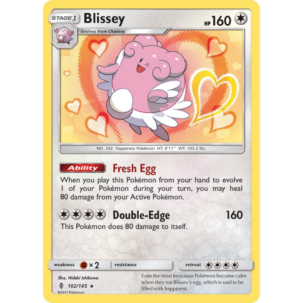 Blissey Rare Holo 102/145 Pokemon Card Game Guardians Rising