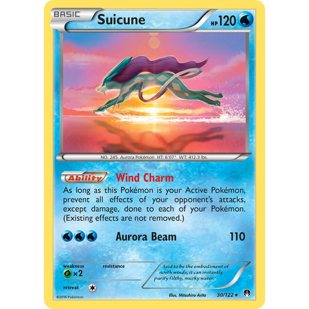 Suicune Rare Holo 30/122 Pokemon Card Game BREAKpoint